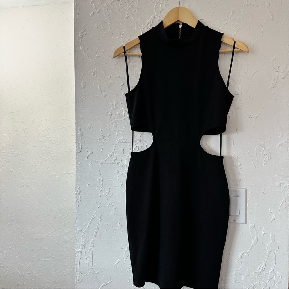 Elegant Black Cut-Out Dress